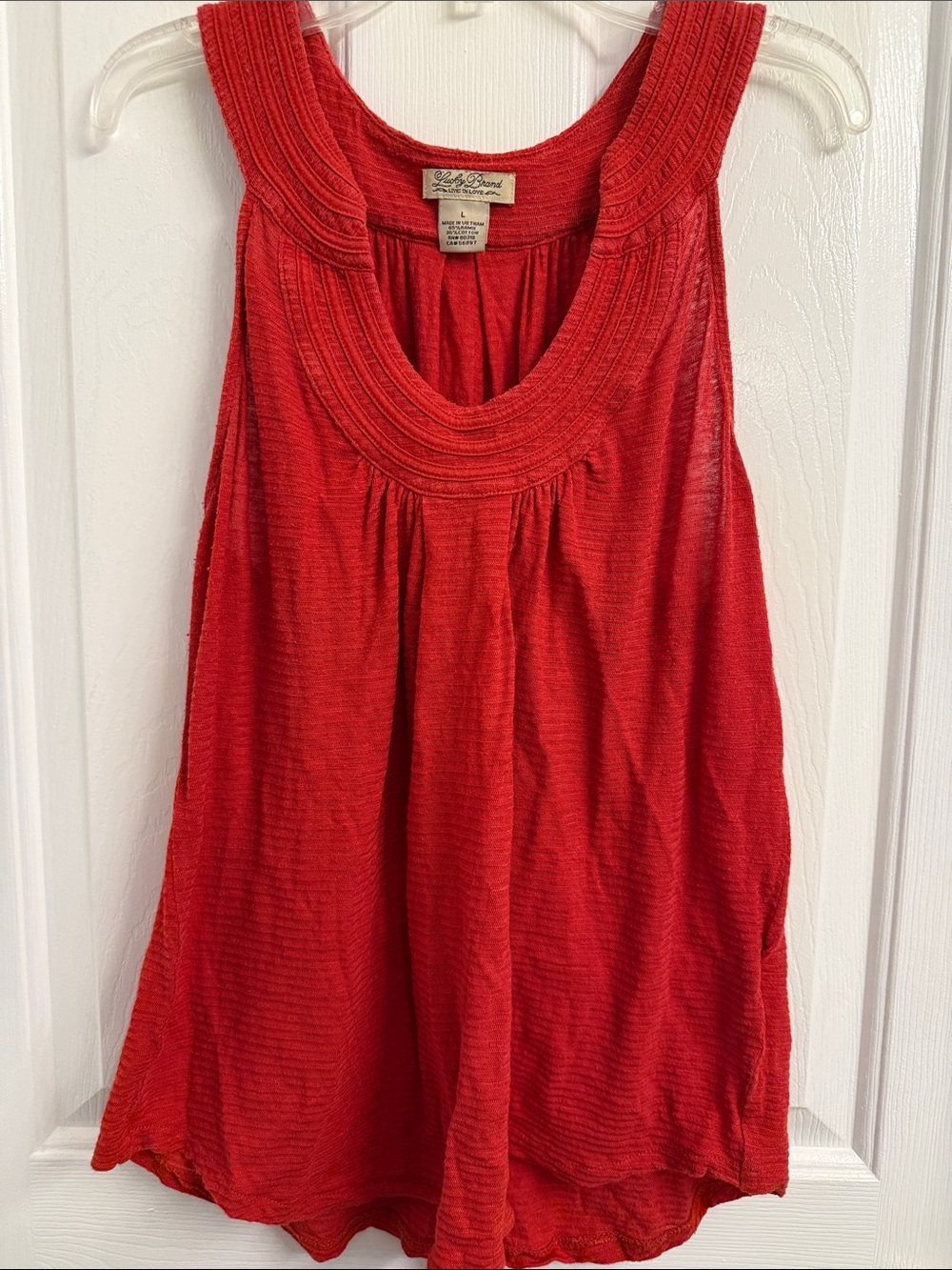 Lucky Brand Red Scoop Neck Tank